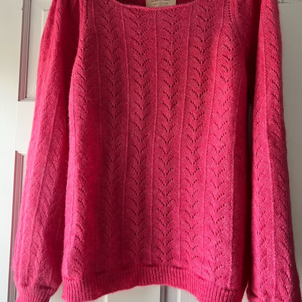 Sézane Suzie Sweater in Rayures Rose Size Small - Picture 6 of 8